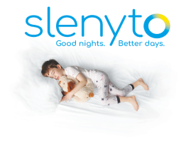 Slenyto mobile logo. Good nights. Better days.
